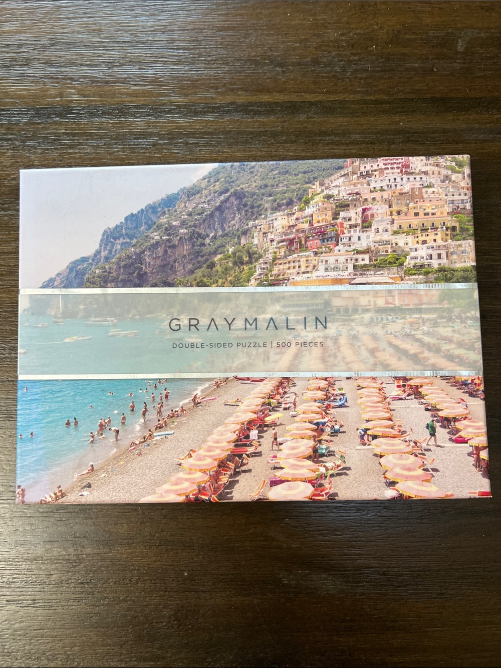 500 Piece Double Sided Puzzle of Beach Scenes.